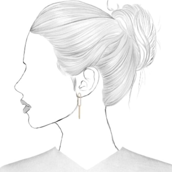 Gold Chain Link Earrings New - Picture 4 of 7